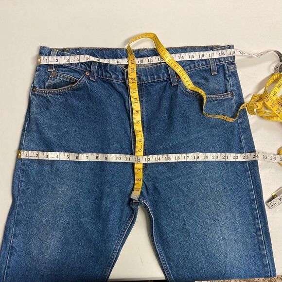 VINTAGE LEVI’S,Men’s Orange Tag, 42/32, hand measures 38X27.5, Blue, Rise 13”, - Picture 5 of 14